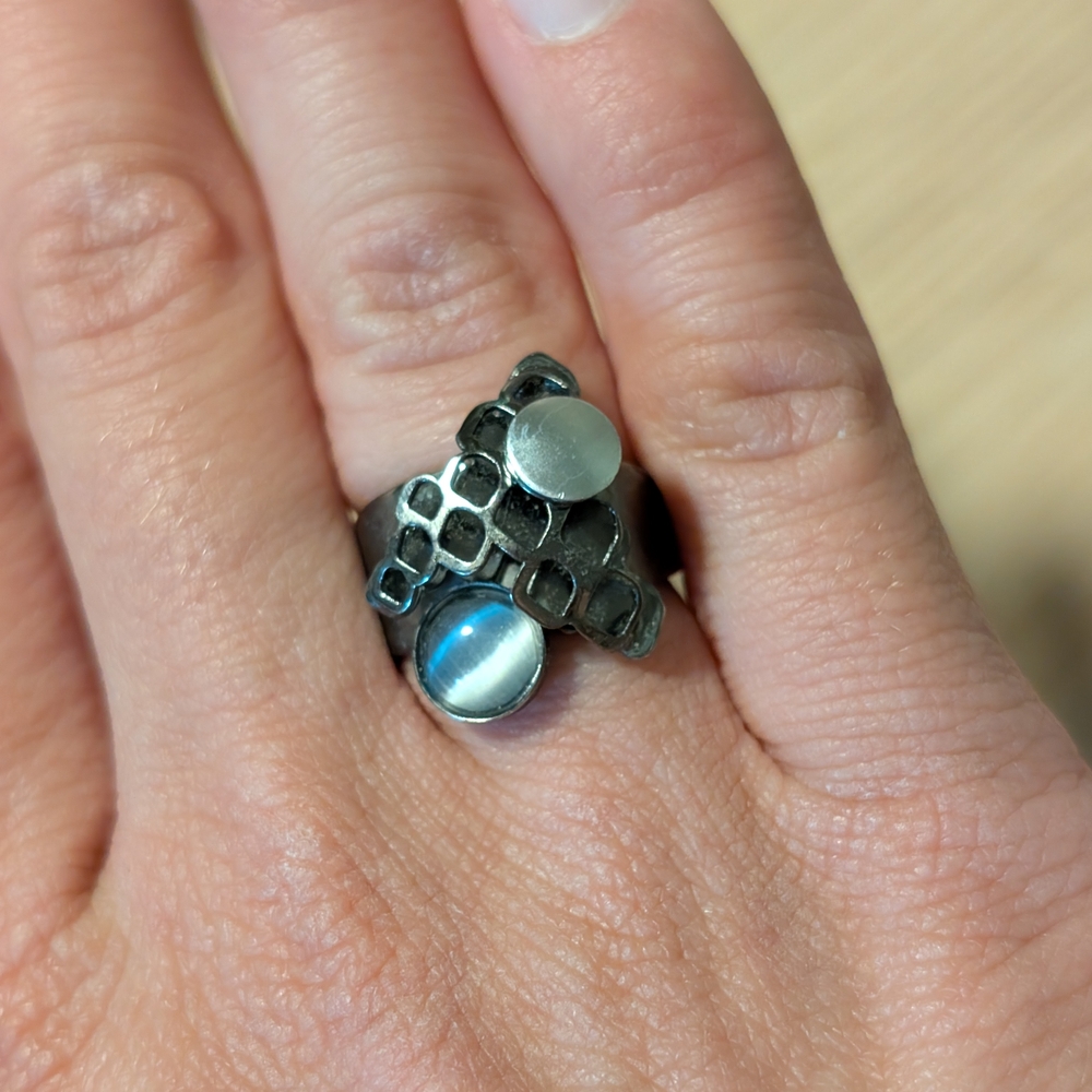 Modern Silver Wearable Tech Ring